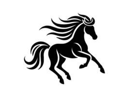 Dynamic Black Horse Silhouette in a Majestic Leap vector