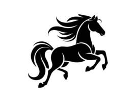 Powerful Black Horse Silhouette in Dynamic Pose vector