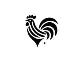 Rooster black icon on white background vector