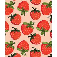 Pink pattern with strawberries. Strawberries. graphics in flat style vector