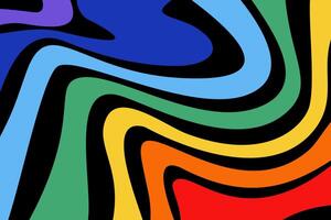 Dynamic Rainbow wave abstract design with bold and vibrant color pattern. vector