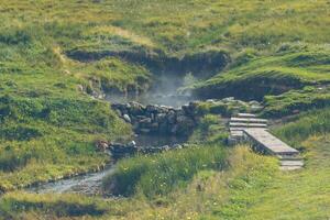 Hot spring bath in Iceland photo