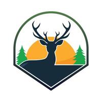 A t-shirt design featuring a cute deer logo illustration. vector