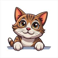 Javanese Cat Peeking Face illustration vector
