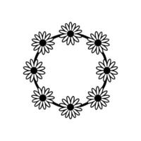 Nature-Inspired Flower Border vector