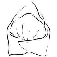 food logo, namely ravioli in the form of an envelope drawn with original contours in the style of line art vector