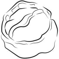 food logo, namely a round dumpling drawn with original contours in the style of line art vector