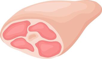 Cartoon style illustration featuring fresh pork meat, highlighting its significance in healthy diets and diverse culinary creations, perfect for various meals and recipes vector