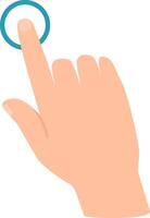 Cartoon hand touching a digital button, activating advanced technology and showcasing an innovative user interface, reflecting a modern design concept in a vibrant, engaging manner vector