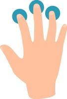 Cartoon hand interacting with a digital screen, using three fingers to symbolize the connection between humans and technology in a modern, user friendly interface vector