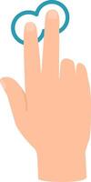 Two fingers pinching outwards on a touchscreen, zooming in on content, demonstrating a common gesture for expanding or enlarging digital elements vector