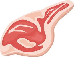 Raw red meat cut isolated on white background, displaying the beautiful marbling texture of fat throughout the muscle fibers, perfect for representing butchery, cooking, or healthy protein sources vector
