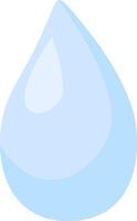 Light blue water drop falling gracefully, capturing bright reflections and embodying a clean, pure essence of hydration, nature, and tranquility in its simple design vector