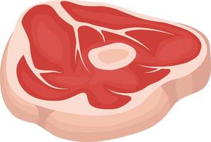 Raw beef steak isolated against a white background, highlighting its role as a rich protein source. Emphasizing culinary, butchery, and barbecue themes, showcasing fresh, juicy meat vector