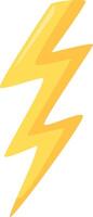 Yellow lightning bolt striking down, representing electricity, power, and energy, isolated on a white background, perfect for designs related to thunderstorms, electricity, and power vector