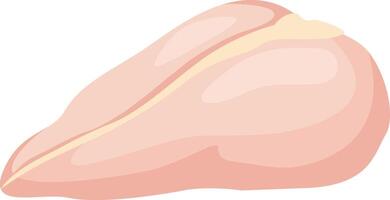 Fresh raw chicken breast fillet resting on a white background, featuring a simple illustration of poultry meat, serving as a versatile ingredient for various cooking needs vector