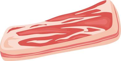 Raw pork belly meat showing layers of fat and muscle, ideal for various cooking preparations, offering a flavorful and visually appealing culinary experience vector