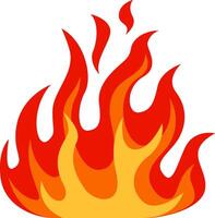 Cartoon flames are rising, creating a vibrant and energetic composition against a clean white backdrop, perfect for representing concepts of heat, energy, and passion vector
