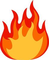 Cartoonish fire burning with high red and orange flames creating a warm and intense atmosphere, ideal for representing concepts related to heat, energy, and passion vector