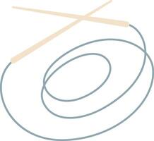 Knitting needles and yarn forming a simple yet elegant design, perfect for representing handmade crafts, knitting projects, or the art of creating cozy textiles vector