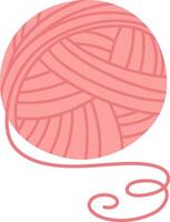 Ball of pink yarn with a loose end, inviting creativity and playfulness, perfect for knitting, crochet, and various craft projects, enhancing handmade creations and hobbies vector