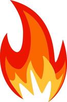 Rising red and orange flames against a white background create a vibrant symbol of heat and energy, embodying power and warmth in a bold, energetic design vector