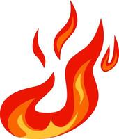Red and orange stylized flames rising and burning with a cartoon look, creating a vibrant and energetic visual suggesting heat, energy, and passion vector