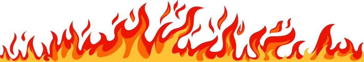 Bright red and orange fire flames are burning intensely against a clean white backdrop, creating a striking visual contrast and suggesting concepts of heat, energy, and passion vector