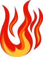 Simple stylized flames rising, with red and orange colors, creating a visually appealing representation of fire and heat on a white background vector