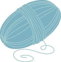 Light blue ball of yarn, tied with its own thread, gently unwinding to reveal the soft fibers used for knitting and crocheting, perfect for various creative projects vector