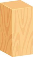 Light brown wooden block resting on a white background, displaying a natural wood grain pattern, perfect for various construction and carpentry projects requiring sturdy materials vector