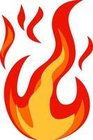 Stylized flames in red and orange colors rising upwards on a white background, creating a vibrant and energetic visual, suitable for representing concepts related to fire, heat, energy, and passion vector