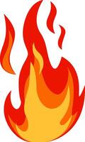 Red and orange stylized flames are rising high, creating a vibrant and energetic depiction of fire, suitable for various design purposes related to heat, energy, or danger vector