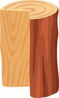 Log section revealing light color inside and growth rings creating a circular pattern on top surface, representing nature's artistry and the passage of time vector