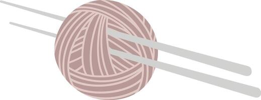 Knitting needles are skillfully maneuvering through a ball of yarn, creating a cozy and handmade craft, perfect for winter warmth and hobbies vector