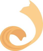 Minimalist illustration of a stylized cat silhouette forming the letter j with its tail, ideal for logos and branding projects related to pets, animals, or feline themes vector