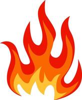 Red and orange flames dancing together, creating a stylized and cartoonish fire effect, effectively representing themes of heat, energy, and danger in a vibrant manner vector