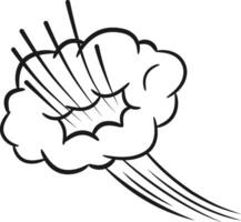 Hand drawn comic explosion cloud with speed lines is exploding, creating a dynamic and dramatic effect suitable for various creative projects vector