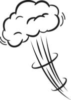 Cartoon explosion bursting with energy, releasing clouds of smoke and shock waves, creating a vibrant visual effect enhanced by dynamic motion lines and swirling patterns vector