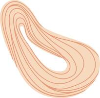 Pastel pink abstract shape with flowing lines creating a dynamic and modern design, suitable for backgrounds, posters, and various graphic design projects vector