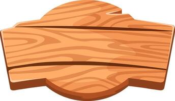 Light brown wooden sign displaying natural wood grain and knots, providing ample space for customization, isolated against a clean white background for easy integration vector