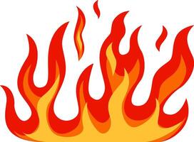 Burning brightly, red and orange cartoon flames create a vibrant and energetic visual against a clean white background, evoking feelings of warmth and intensity vector