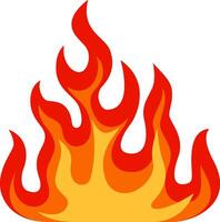 Bright stylized flames rising against a white background, radiating warmth and inviting energy with vibrant reds, oranges, and yellows, creating dynamic and captivating shapes vector