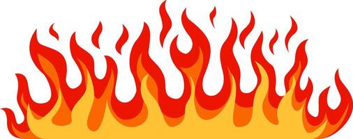 Cartoon flames are rising high with a stylized design, creating a vibrant and energetic visual with red and orange hues against a clean white backdrop vector
