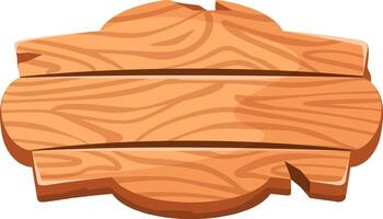 Wooden sign made of horizontal planks forming a rounded shape, ideal for adding text or designs related to nature, adventure, or rustic themes vector