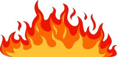 Cartoon flames rising against a white background, creating a dynamic and colorful display that captures the essence of heat, energy, and potential danger in a lively way vector