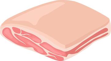 Raw pork belly meat with fat and streaks of lean meat, ideal for various culinary preparations, providing a flavorful and succulent ingredient for delicious meals vector