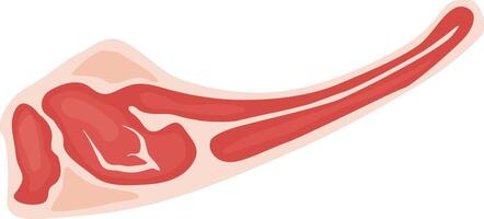 Raw lamb flap meat showcasing visible fat and muscle, isolated on a clean white background, highlighting its rich protein content and nutritional value for culinary preparations vector