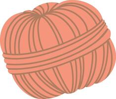 Pink ball of yarn wrapped in soft brown string, isolated against a white background, waiting for a skilled knitter or crocheter to begin crafting cozy handmade creations vector
