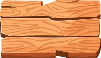 Wooden sign crafted from three light brown planks showcasing visible wood grain, perfect for incorporating custom text or graphics across a variety of design projects vector